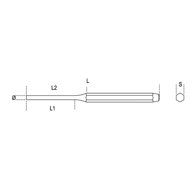 Chrome-plated steel burin (3mm-4mm) - Beta 32