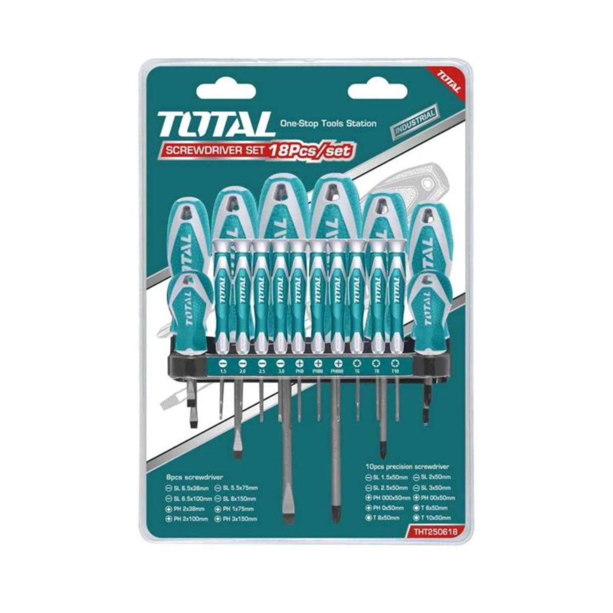 Set 18 Screwdrivers with Cr-V holder - Total 4181400018