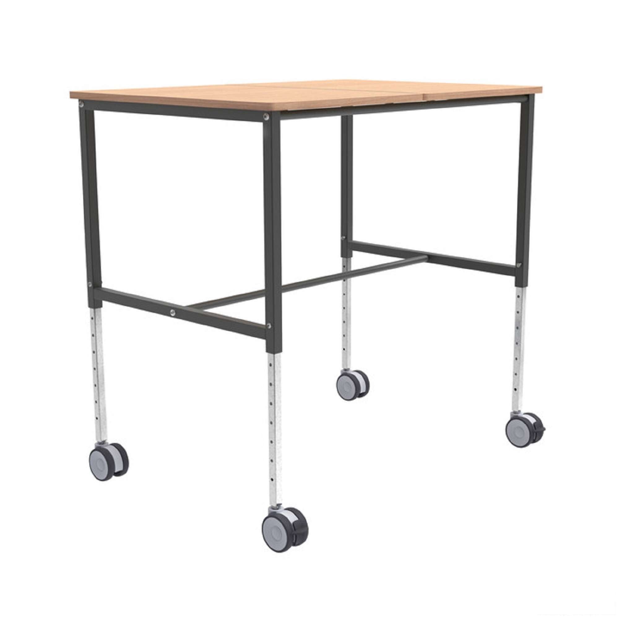 Beech / Dark Grey Roll table, height adjustable LxWxH (mm) 800x1140x720