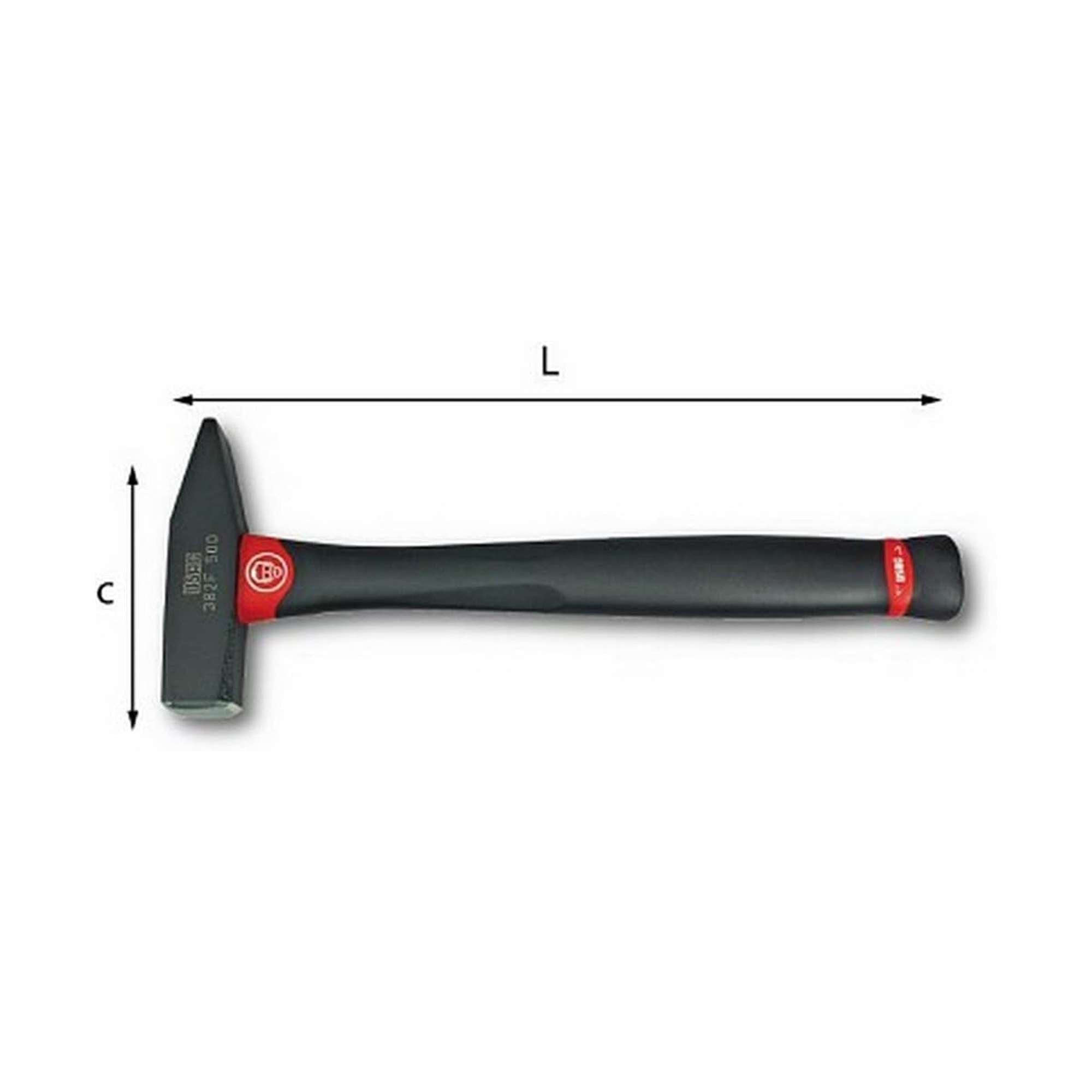 Graphite mechanics hammer, flat square head - Usag 382 F