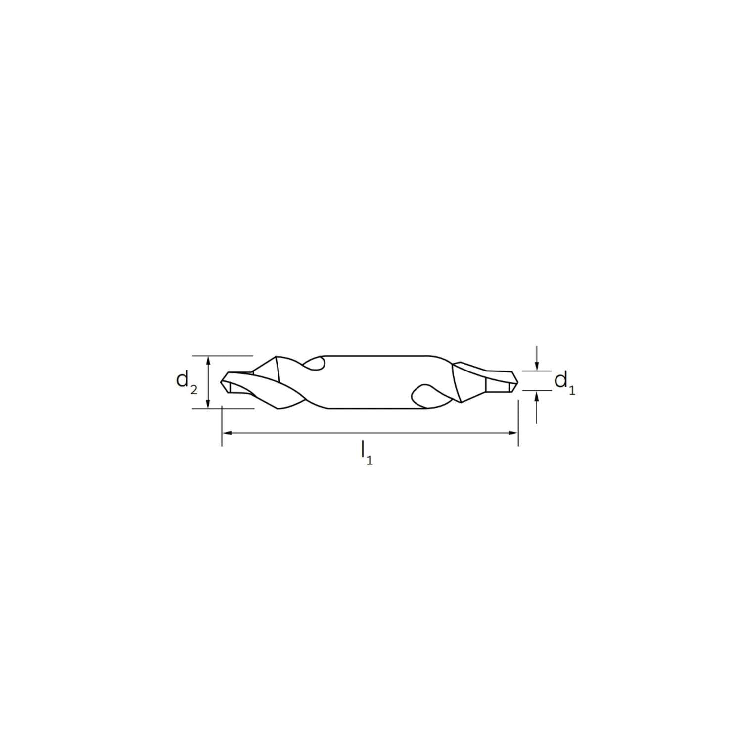 Counter-sharpening point with countersink angle 60 in HSS DIN 333