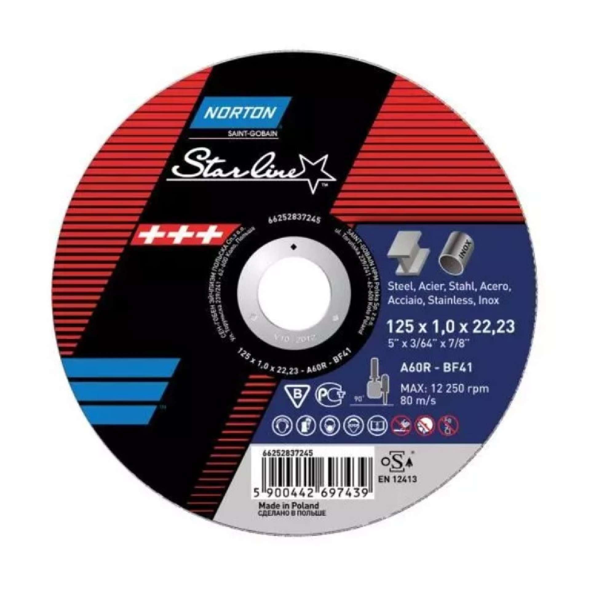 Starline ultra thin cutting disc 125mm - Norton