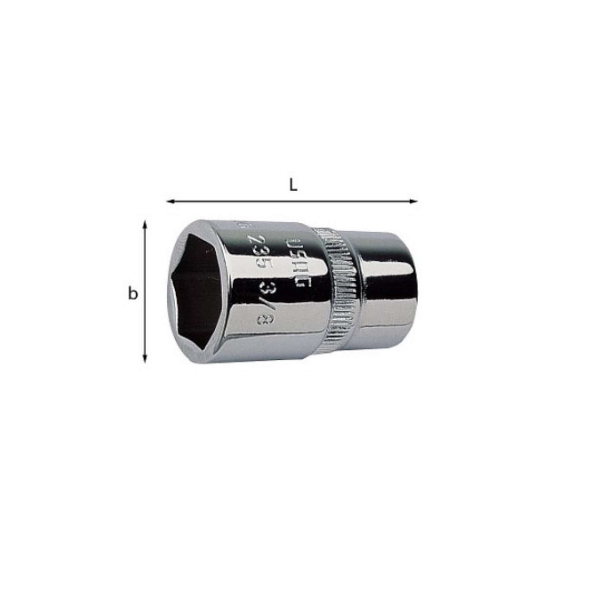 Socket wrench with hexagonal mouth - 235 3/8 E Usag