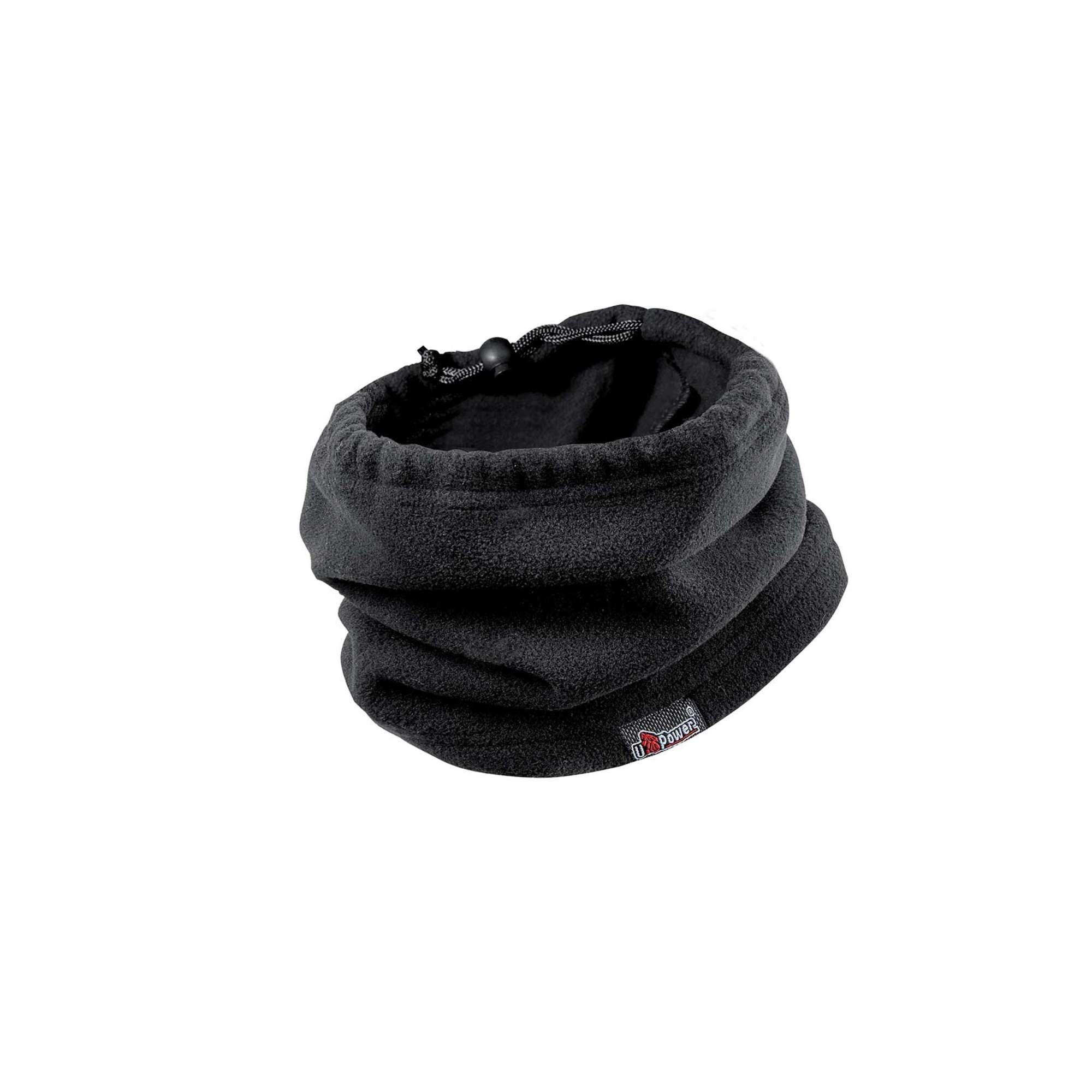 Fleece neck warmer with adjusters. BLACK CARBON PAC060BC