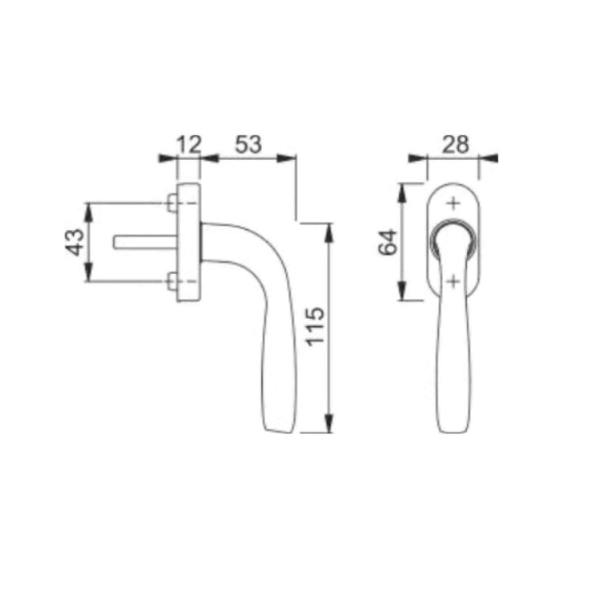 Handle, Maribor hammer DK F271 aluminum color polished gold - Hoppe 3803491