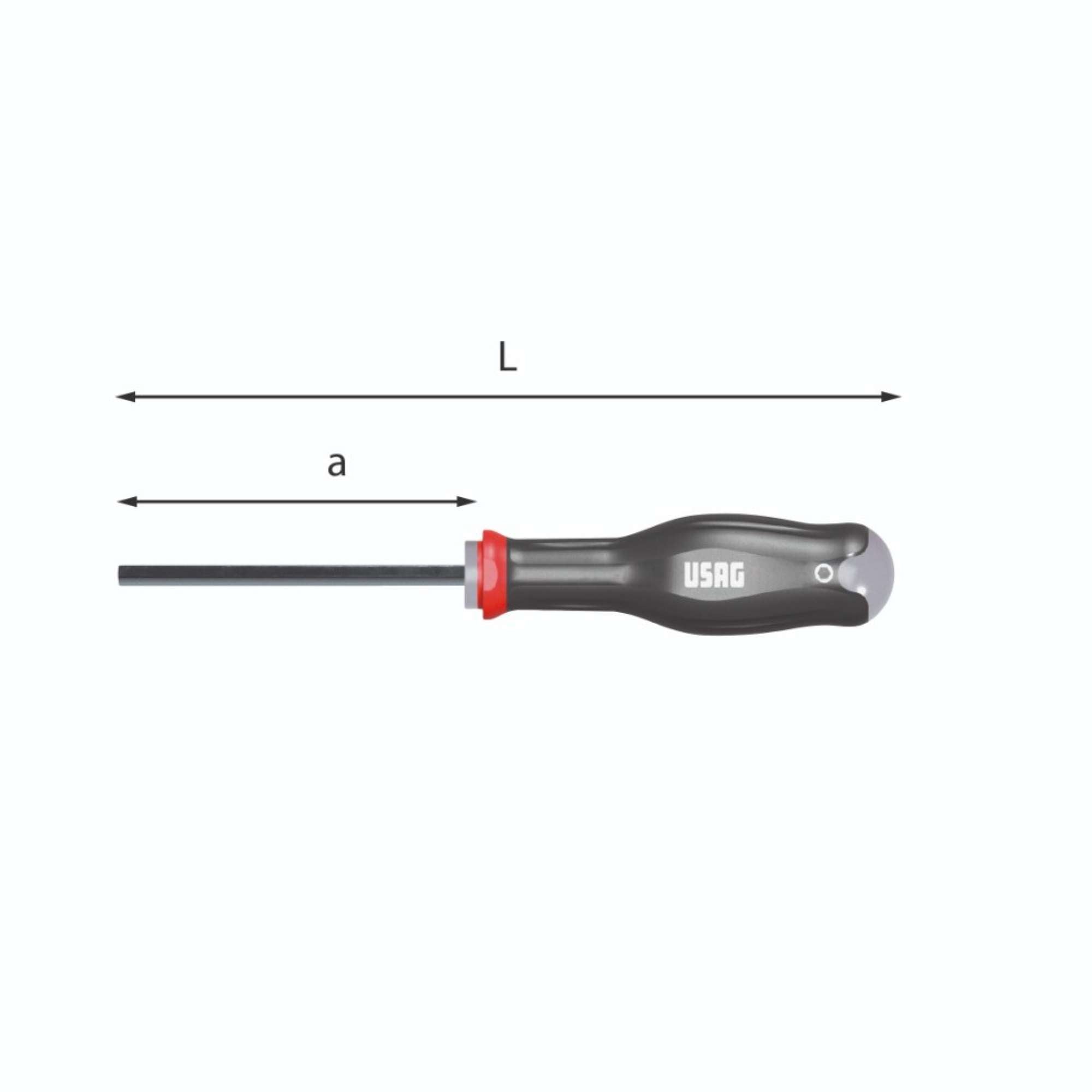 Hexagonal male wrench with handle 2mm - Usag 280 D U02800822