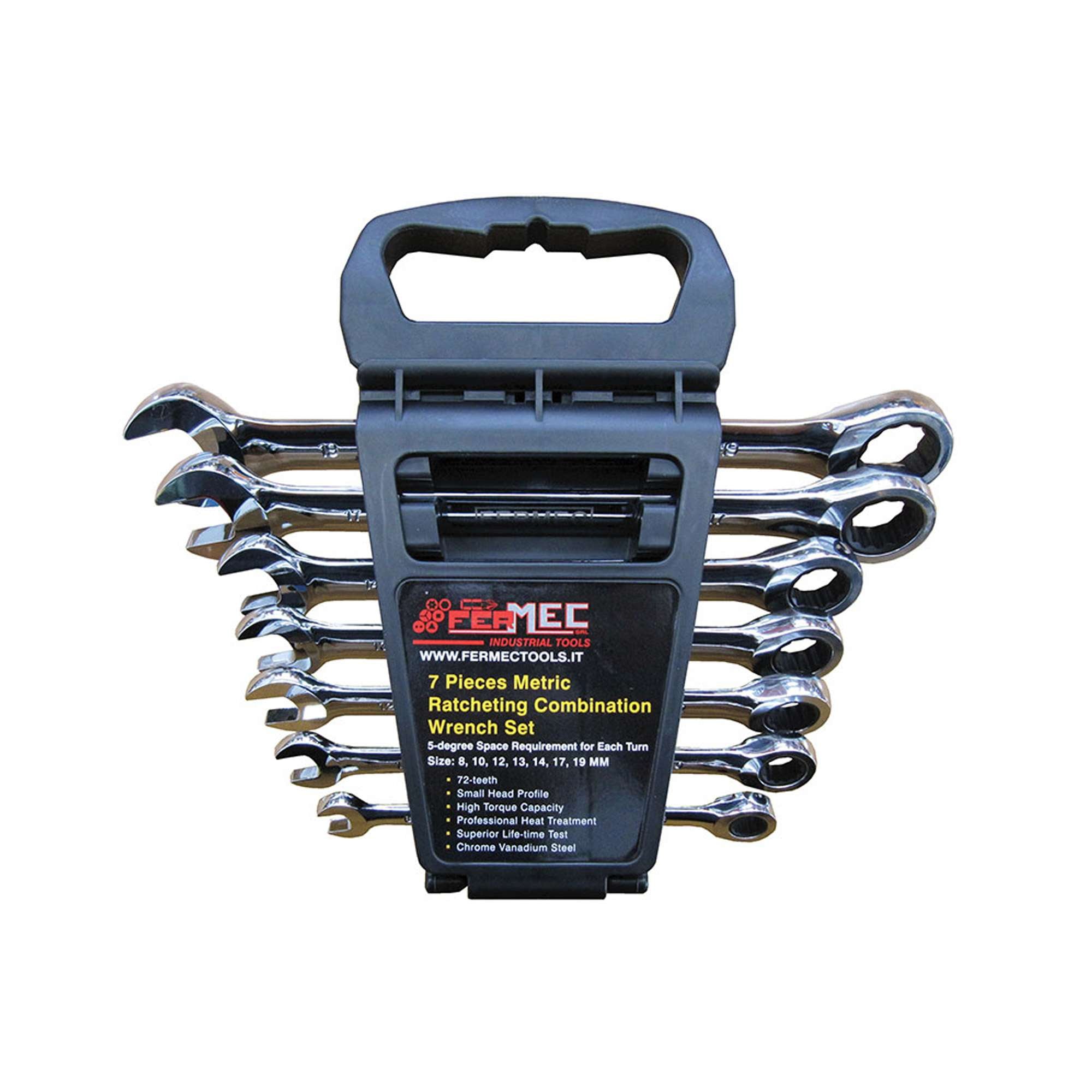 Set of 12 combination ratchet wrenches 8 - 19mm - Fermec CW-81219