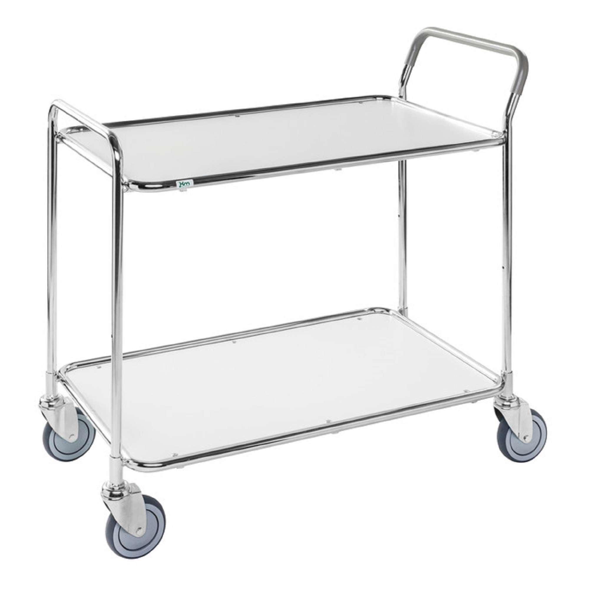 Smaller service Table trolley with 2 shelves, White / Electro galvanised