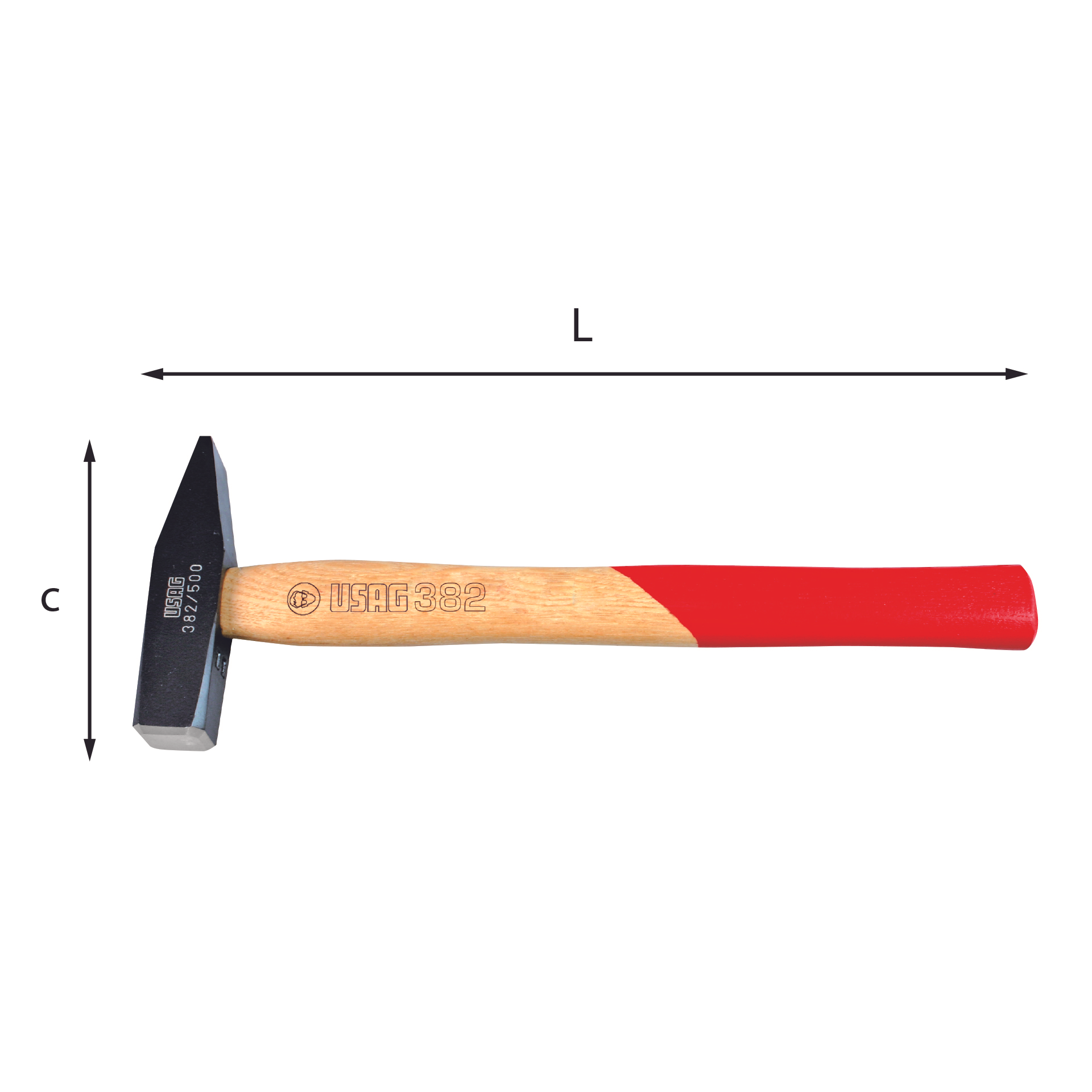 Hammers for mechanics 2000gr c 155mm L . 400mm - Usag 382