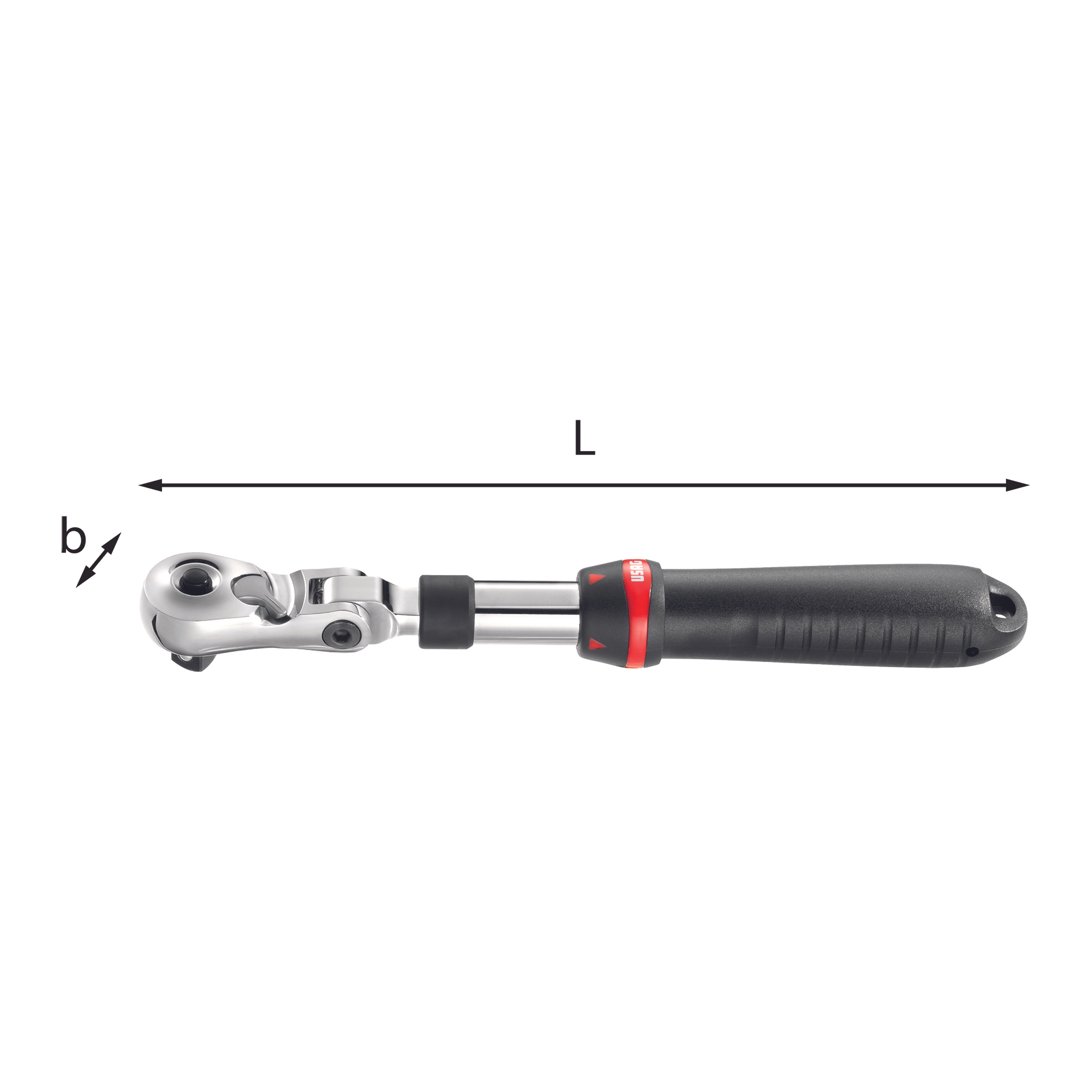 Telescopic ratchet with articulated head U02370070 USAG 237 Fb 1/2