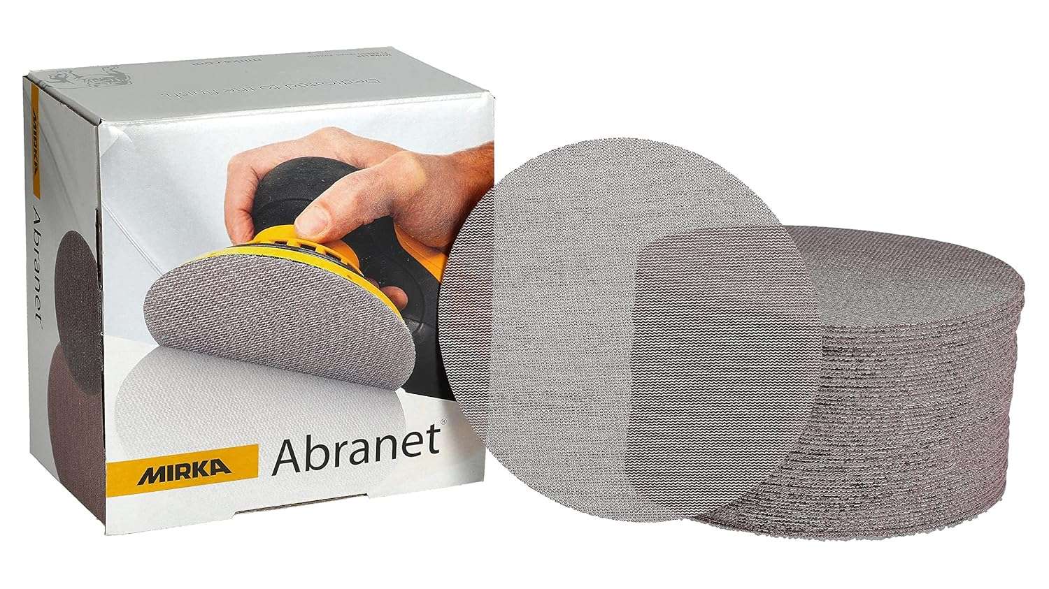 50 Abrasive Discs 150mm, P80-P400 Grain - MIRKA ABRANET