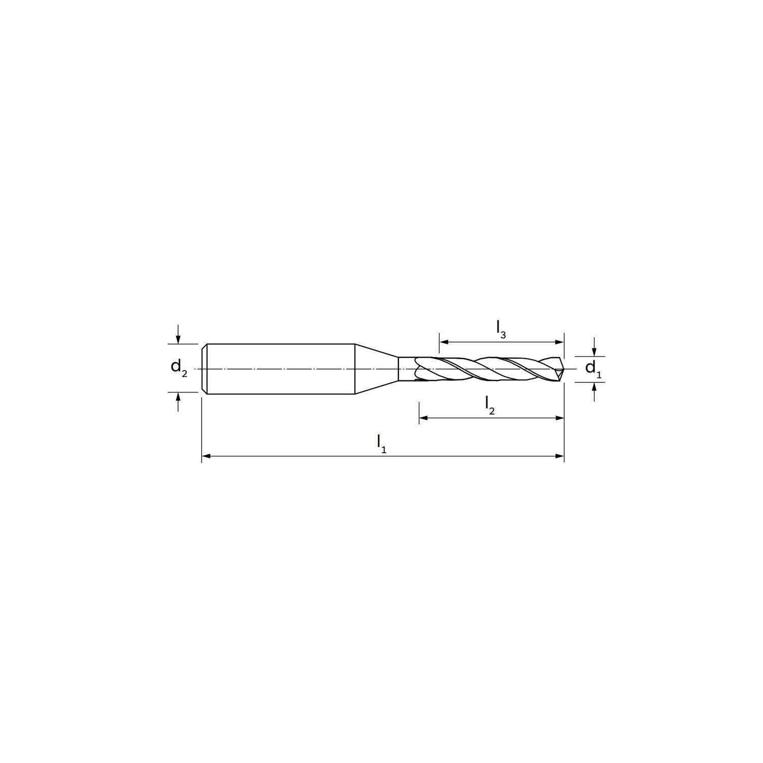 Micro drill with holes MDI 5XD 1.05 with cylindrical connection  3 - ILIX