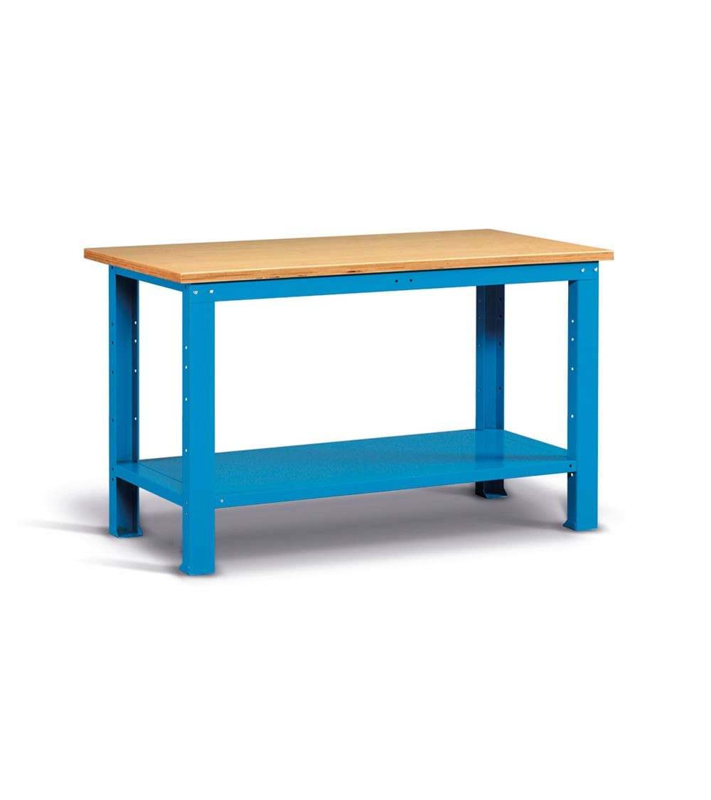 WORKSHOP WORKBENCH 1500 x 750 x 880 H - MULTIPLEX TOP - FAMI - BLUE