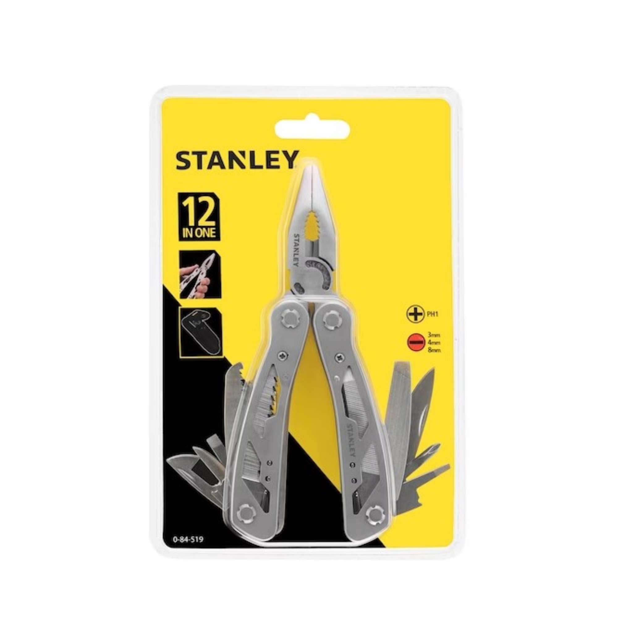 Stainless steel multi-purpose pliers with 12 functions - Stanley 0-84-519