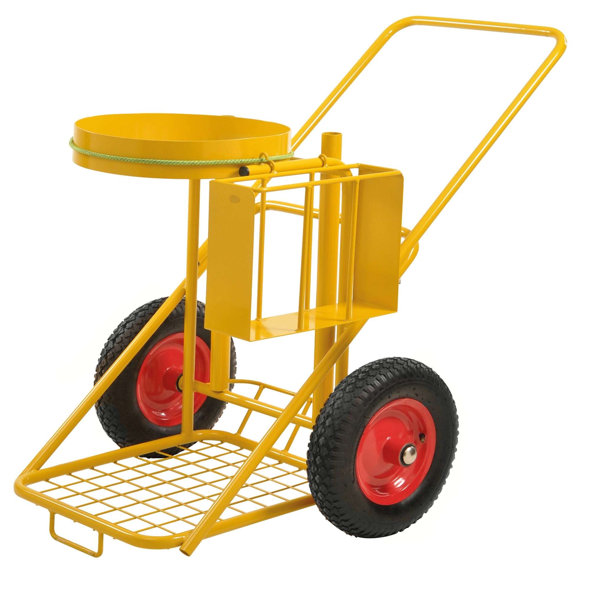 Yellow Janitorial cleaner trolley for outdoor use, LxWxH (mm) 1200 x 820 x 1000