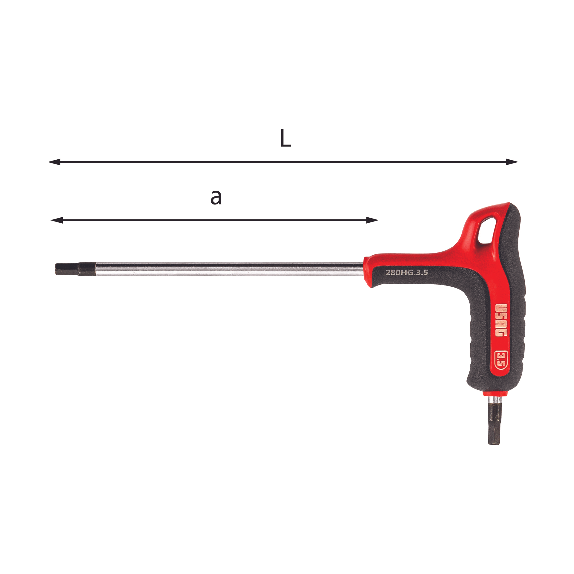 Angled Hexagon Keys with bimaterial handgrip - Usag 280 HG