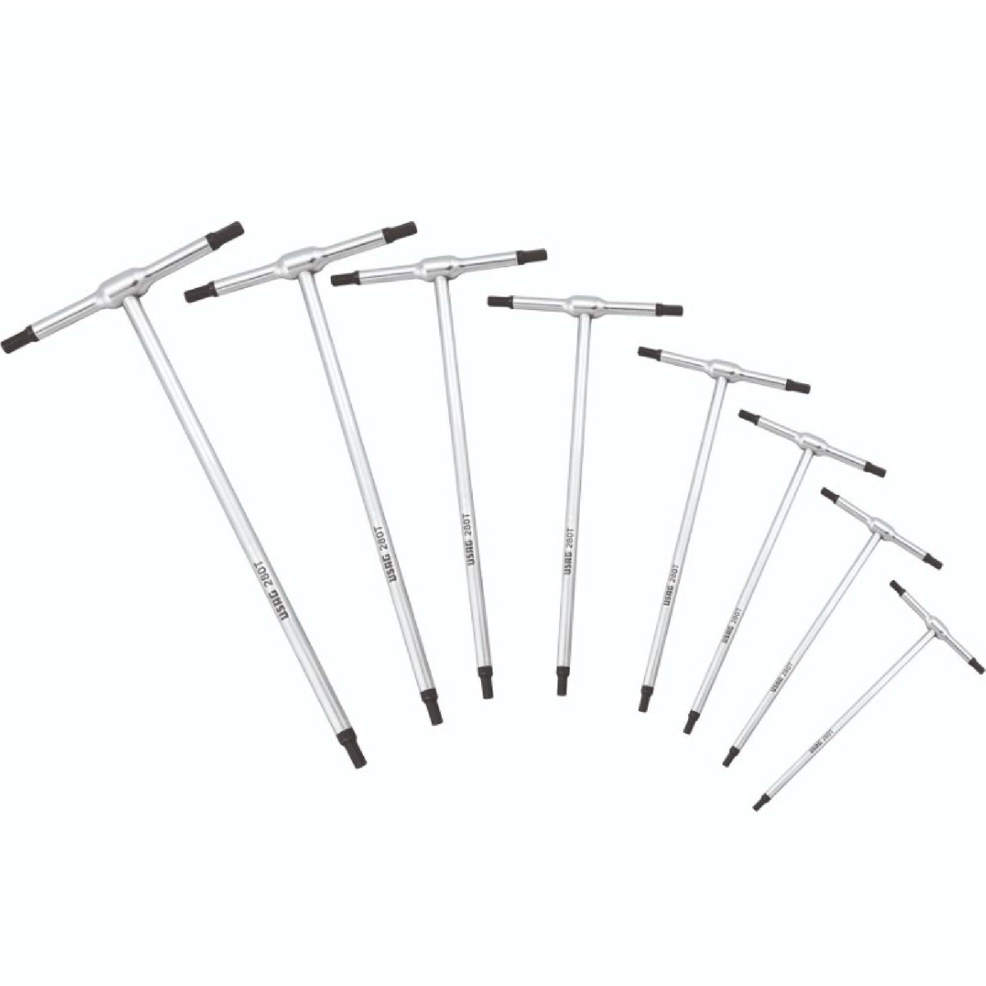 Set of 8 T-wrenches with hex socket - Usag 280 T/SE8 U02800186