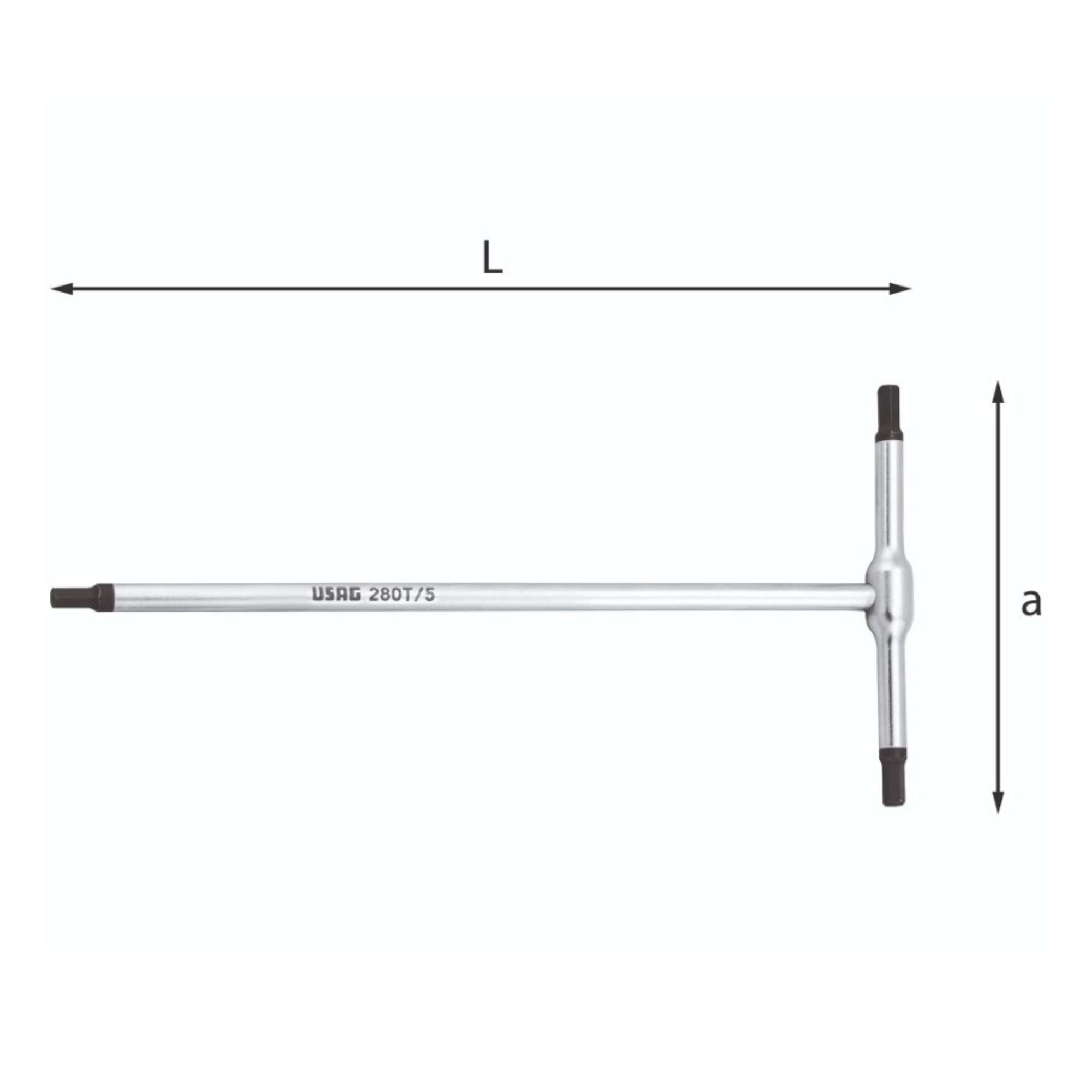 T wrenches with 7mm hex male - Usag U02800138