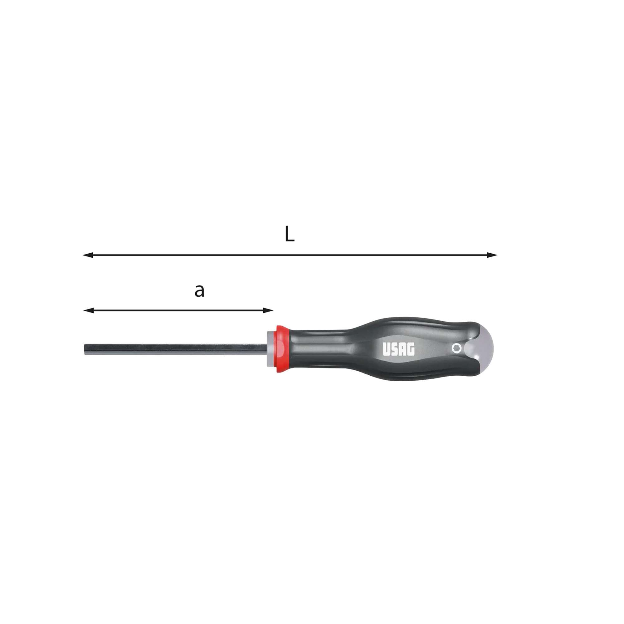 4mm Screwdrivers for hexagon socket screws with handgrip L. 178mm - Usag 280 D