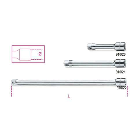 Extensions with male and female 3/8" square connections L.(75-125-250)mm - Beta