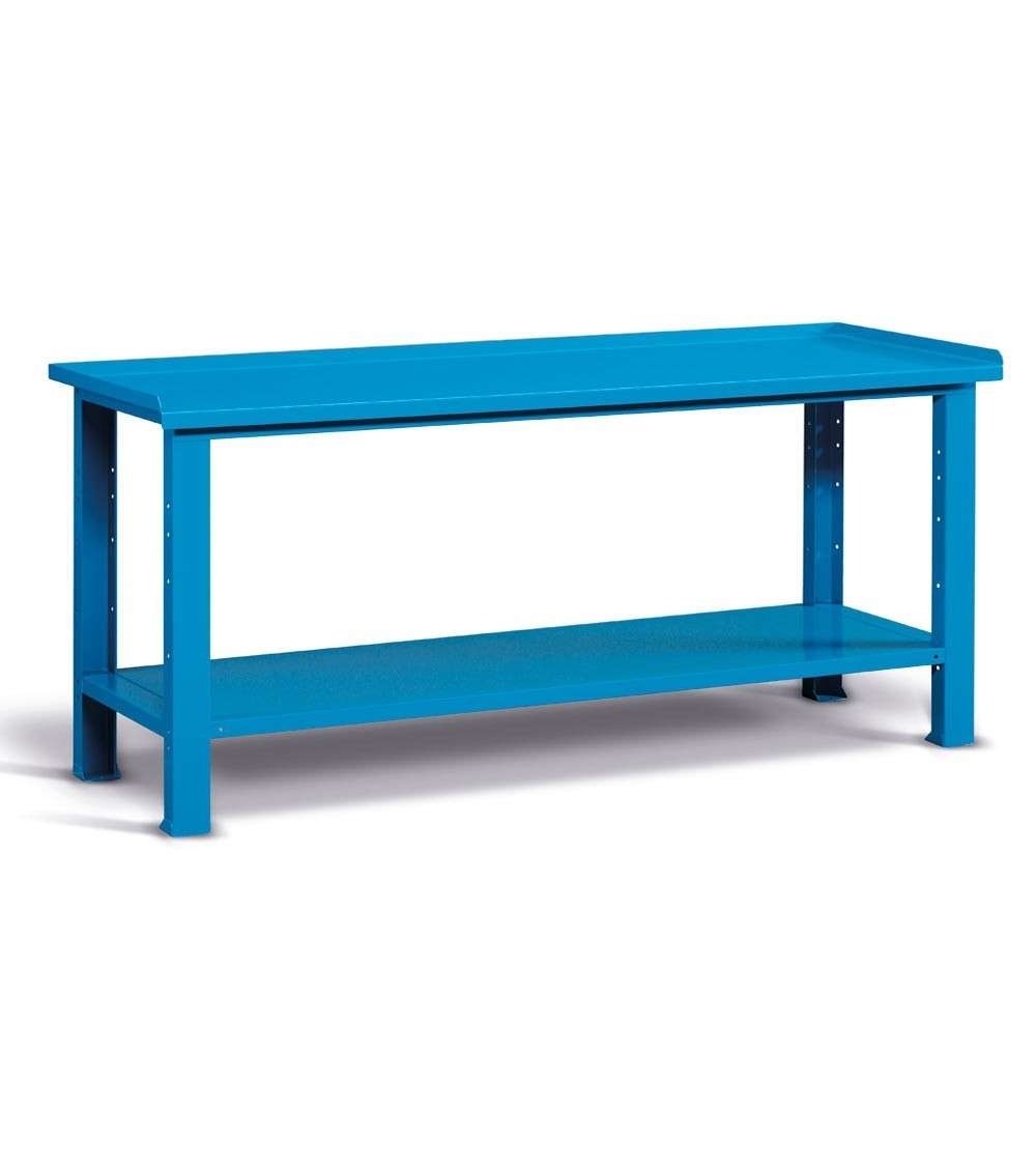 WORKSHOP WORKBENCH 2007 x 705 x 855 H - STEEL TOP - FAMI FBG01S2000F0004 - BLUE - DISASSEMBLED