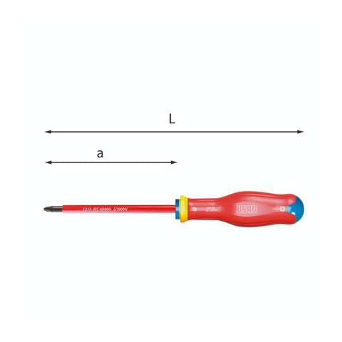 M3 Screwdriver for Pozidriv - Supadriv 2x125 - Usag 091 PZ