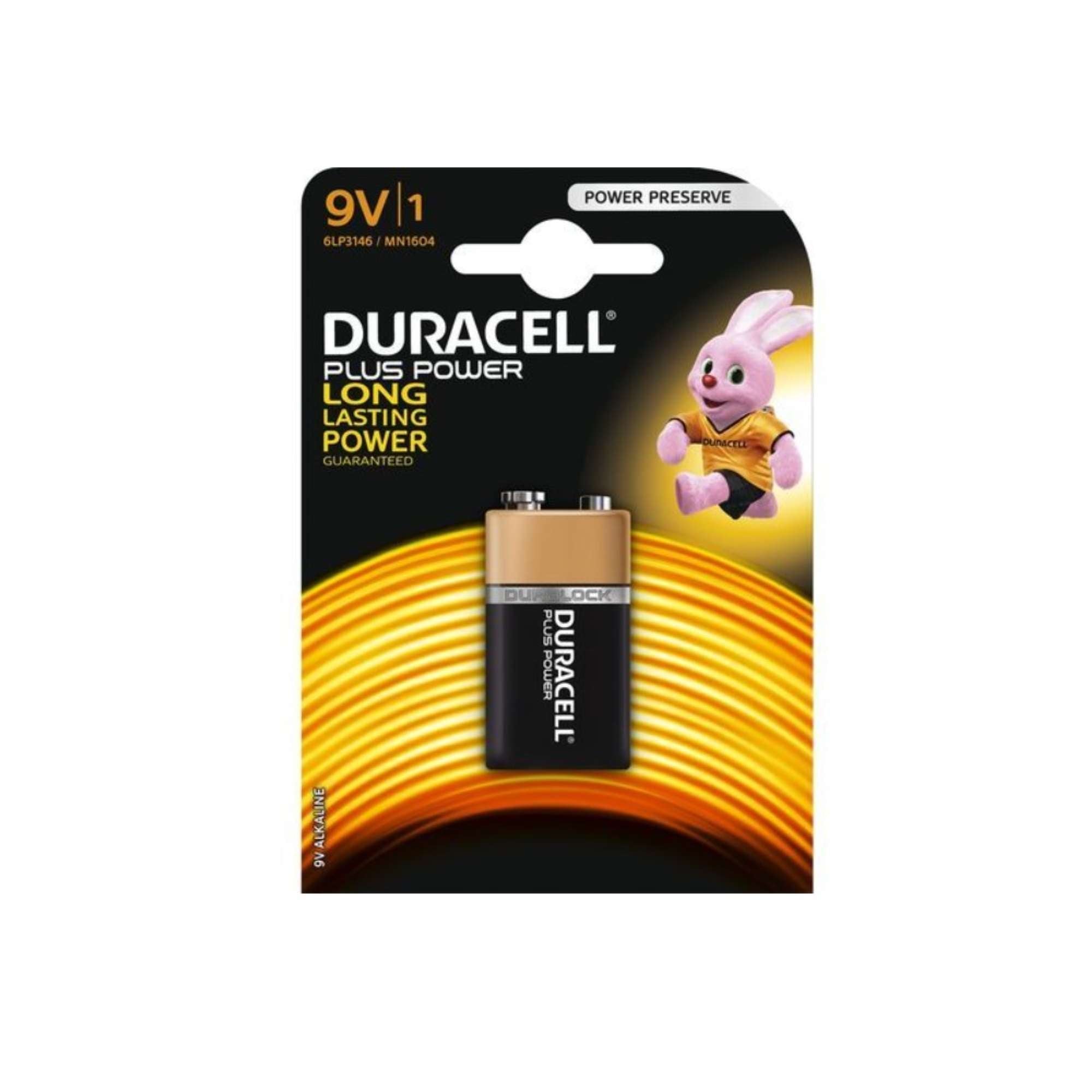 9V Transistor Battery, Blister Pack with 1 Duralock Battery - DURACELL DU0501