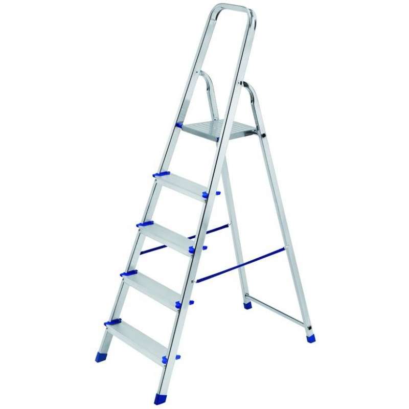 Aluminum ladder with 5 steps EN-131 max capacity 150kg - Vigor Ercole