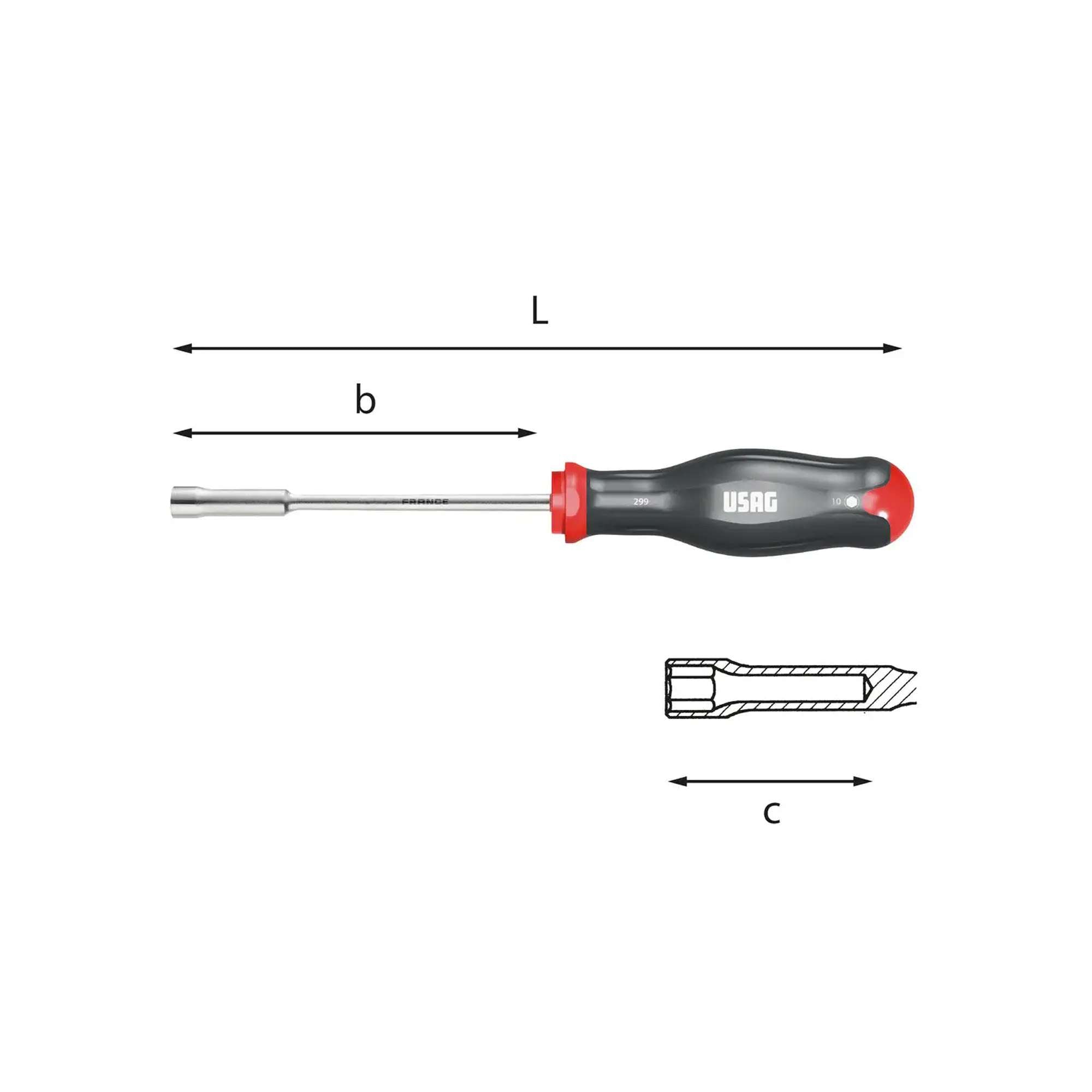 Hexagon socket spanner with handle - Usag 299