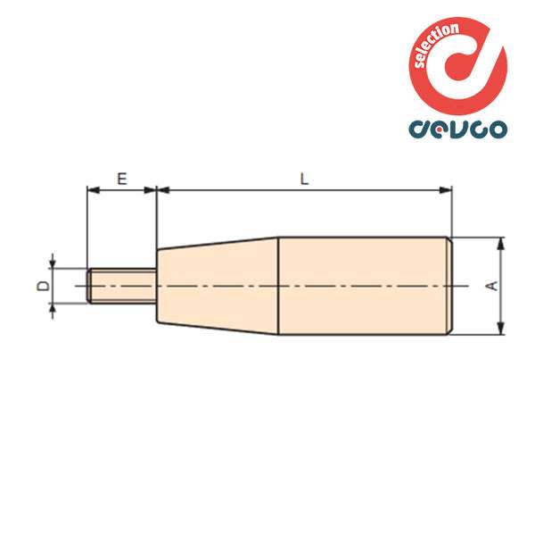 Cylindrical knob fixed pin mcf/28x85 m10 6139020 - Gamm