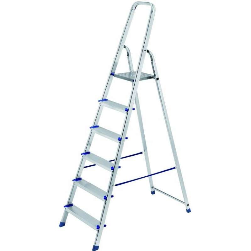 Aluminum ladder with 6 steps EN-131 max capacity 150kg - Vigor Ercole