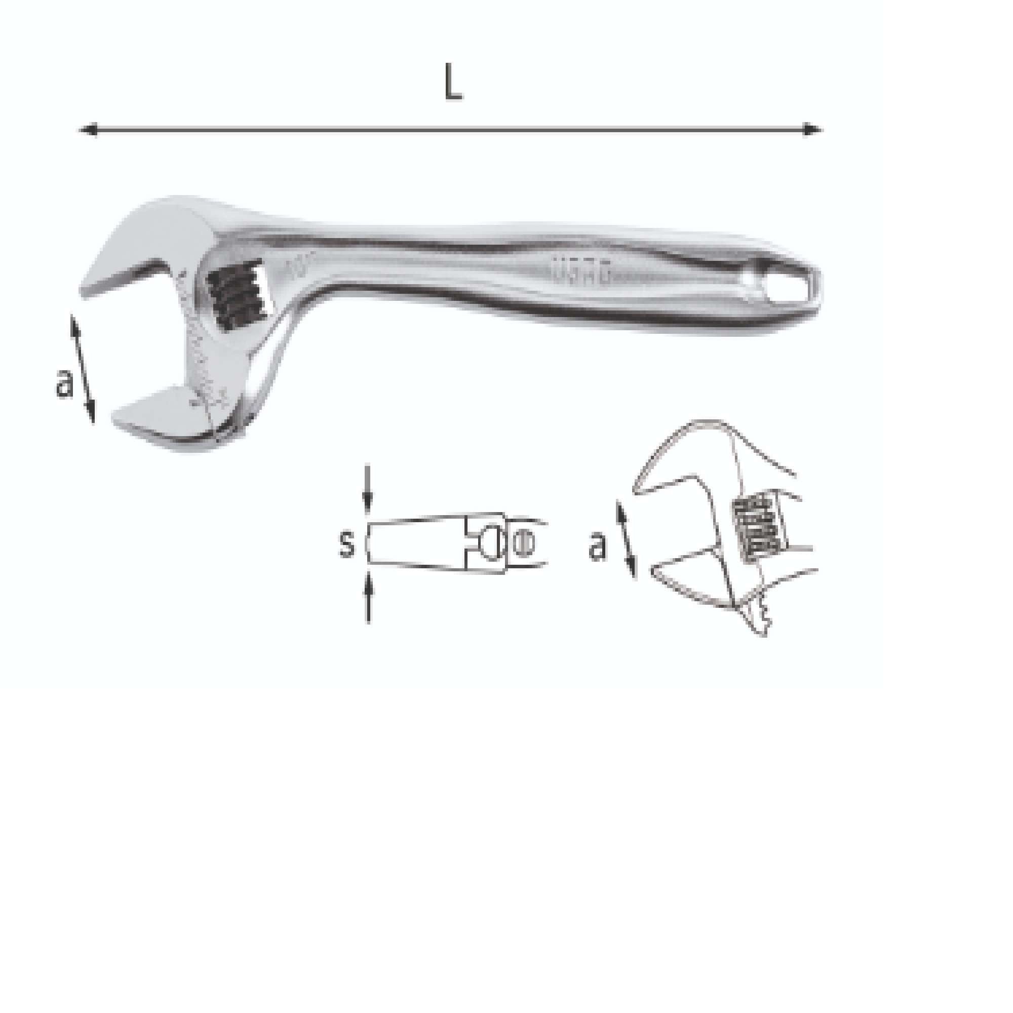 Needle wrenches with quick adjustment, 22 angled head - Usag 294 AD