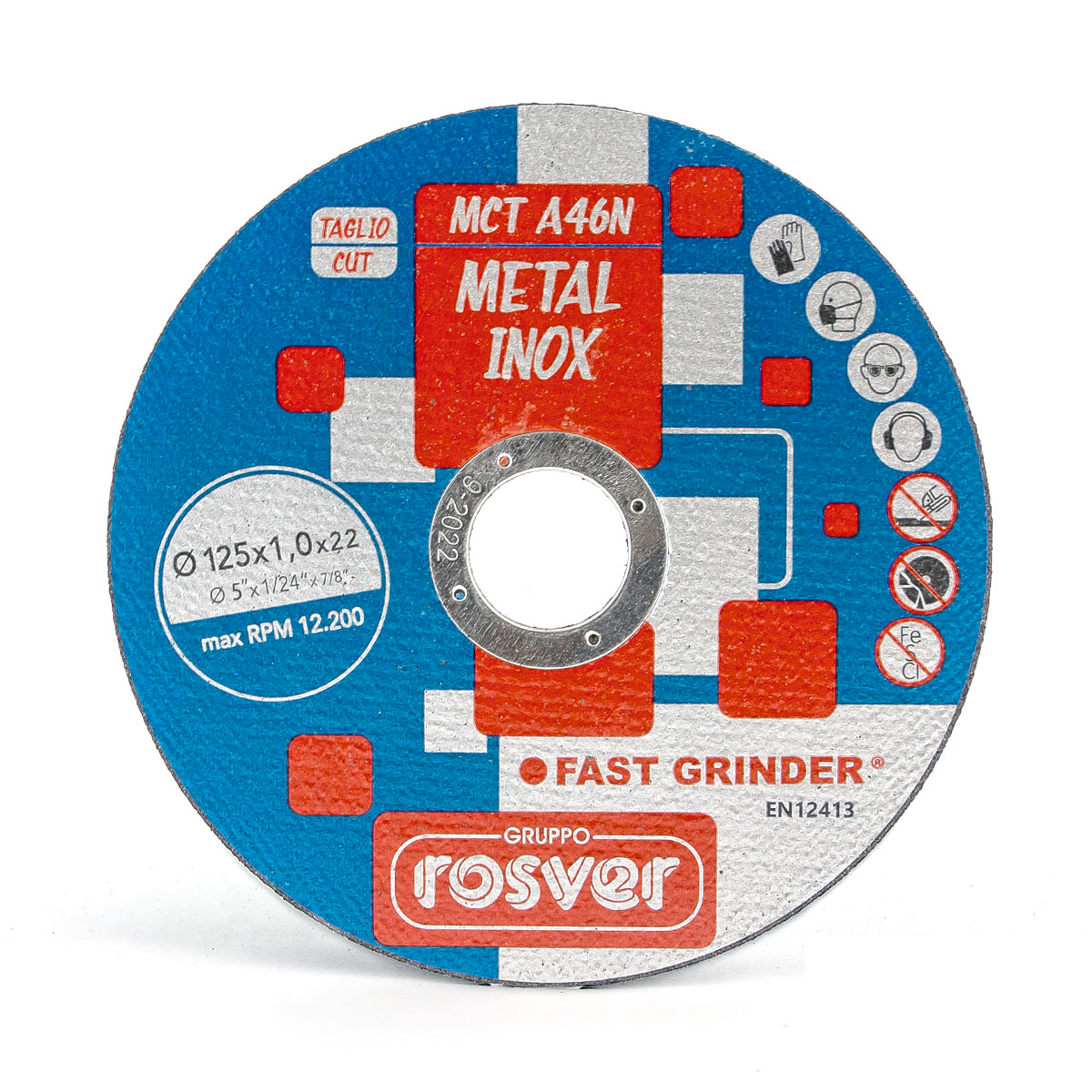 Thin Flat Cutting Discs MCT 125 A46N Stainless - Rosver - Conf.100pz