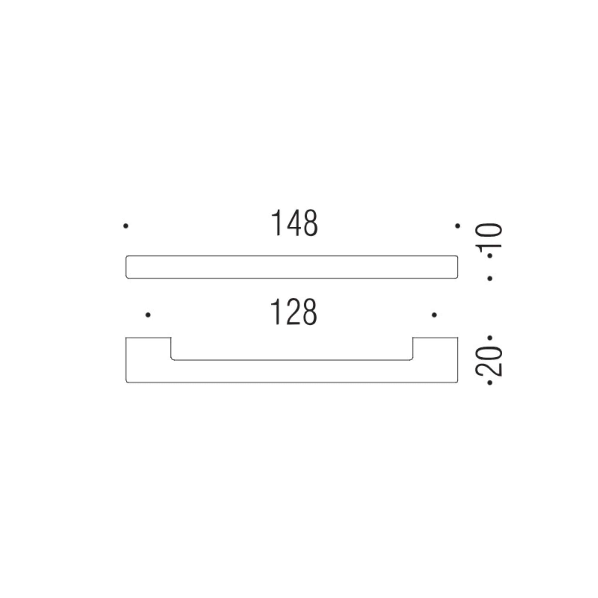 Handle F102/E INT.128 CHROME - F102/E-CR