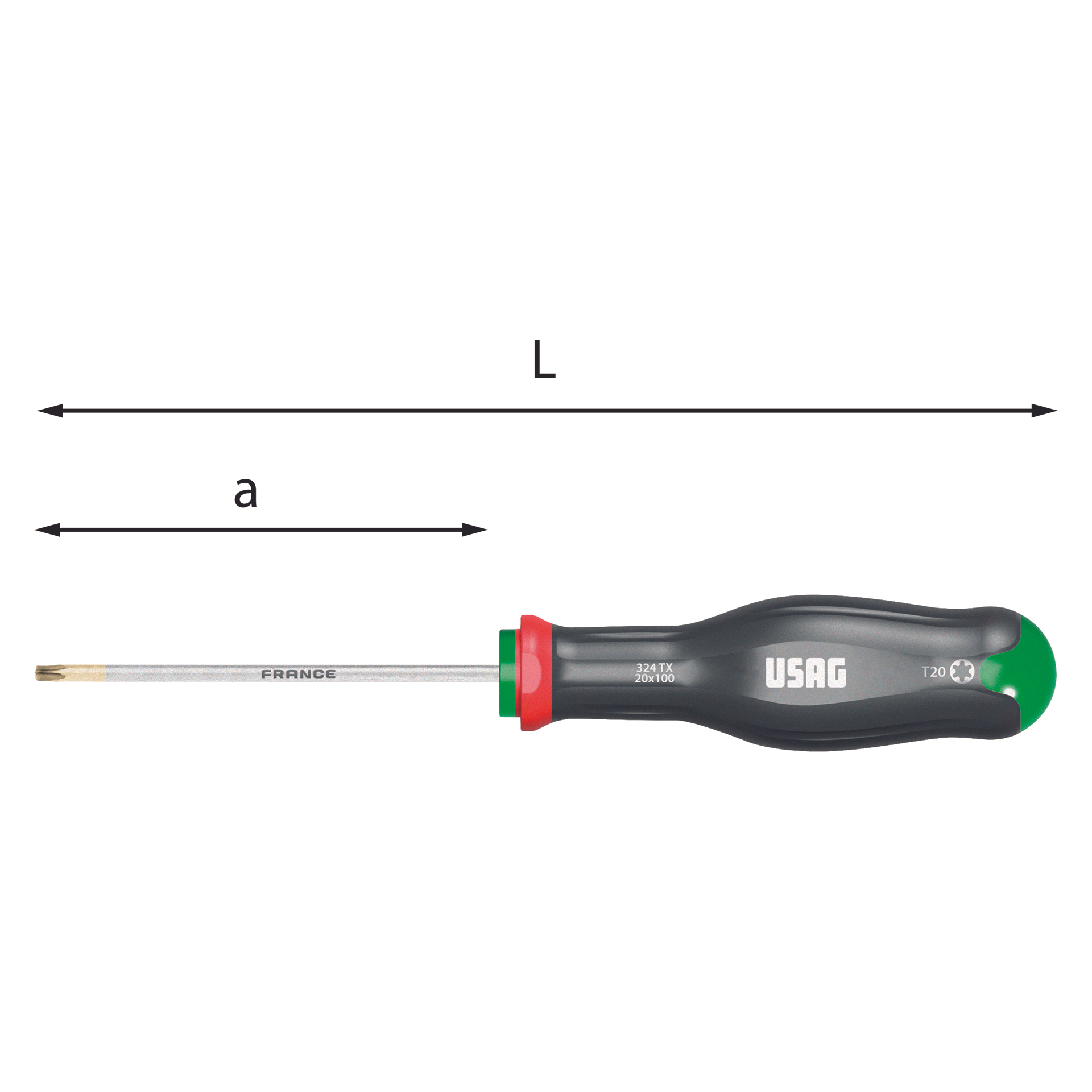 T15x50 M1 Screwdrivers for Torx screws L. 184mm - Usag 324 TX