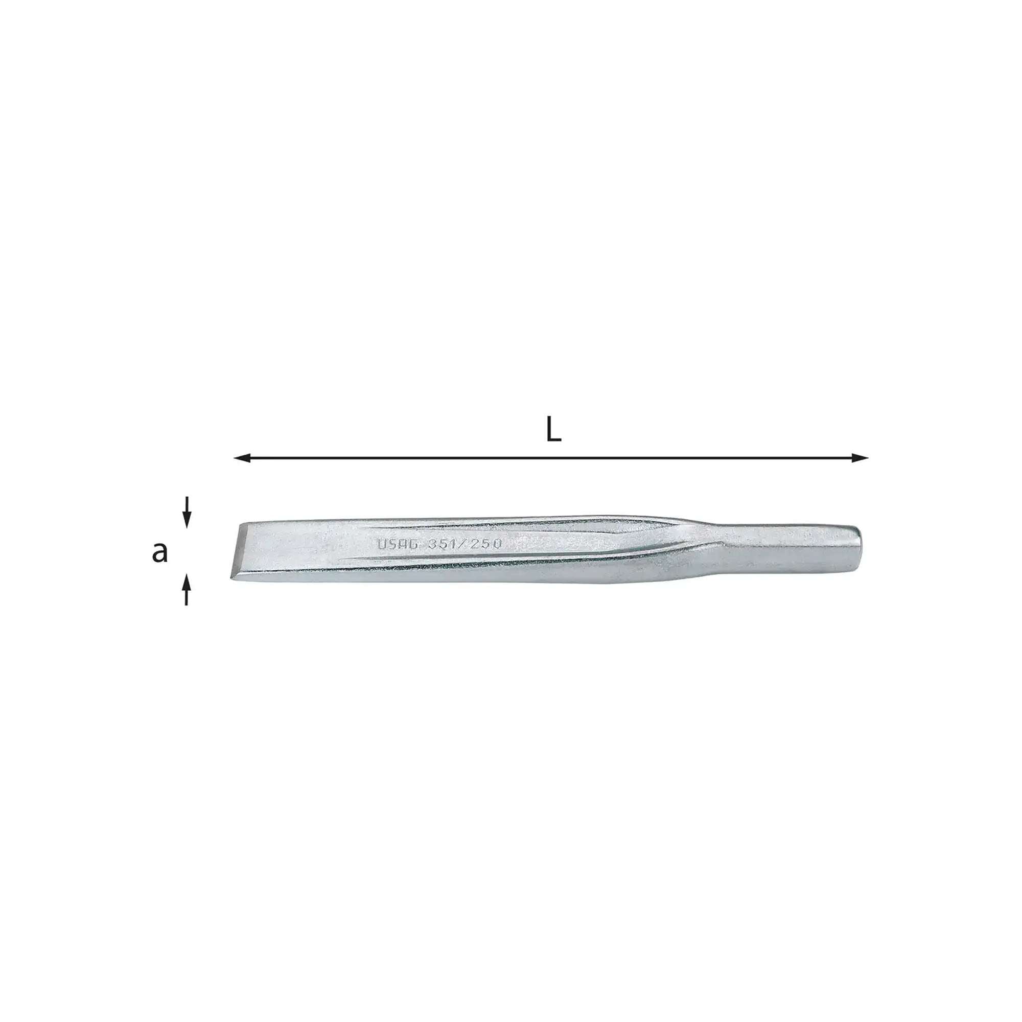 Steel ribbed chisel with re-reliable blade - Usag 351