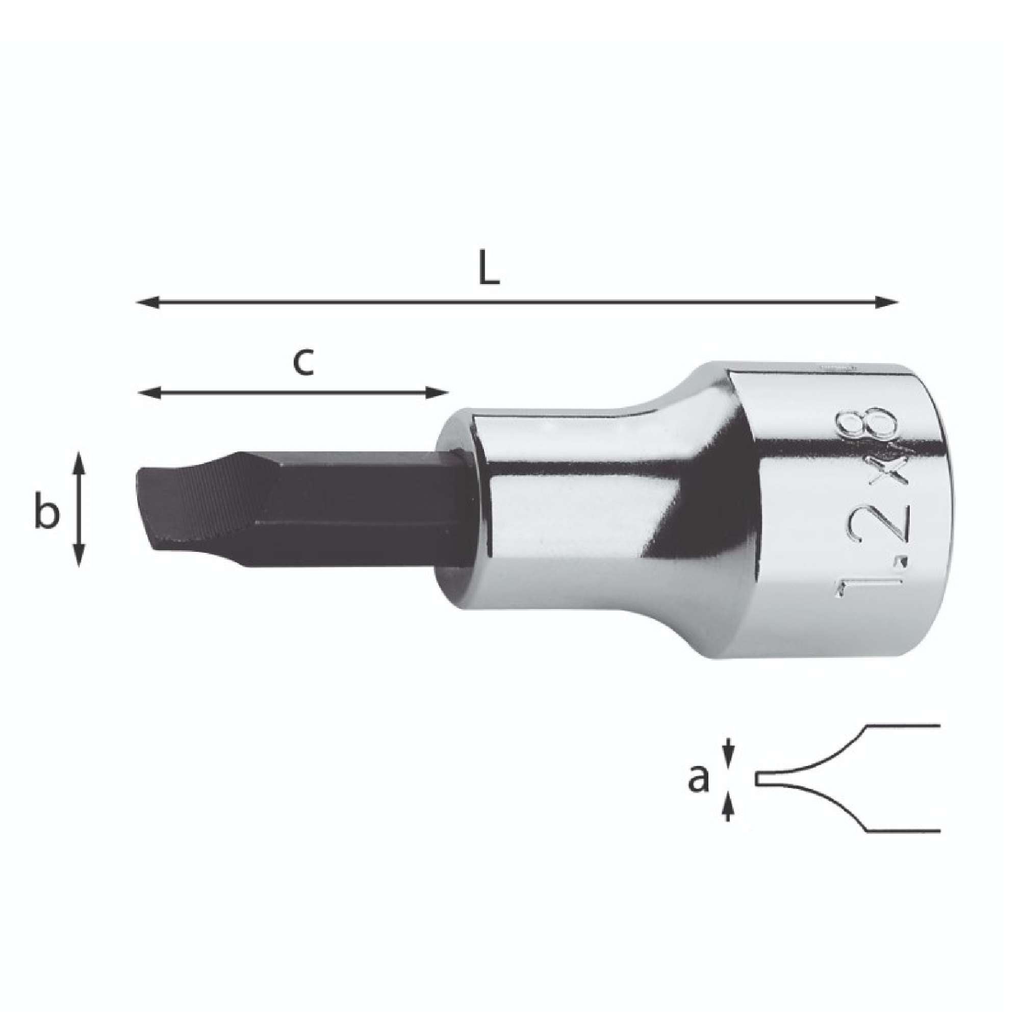 Socket wrench for slotted screws 1.6x10x24mm - Usag 231 1/2 N U02312016