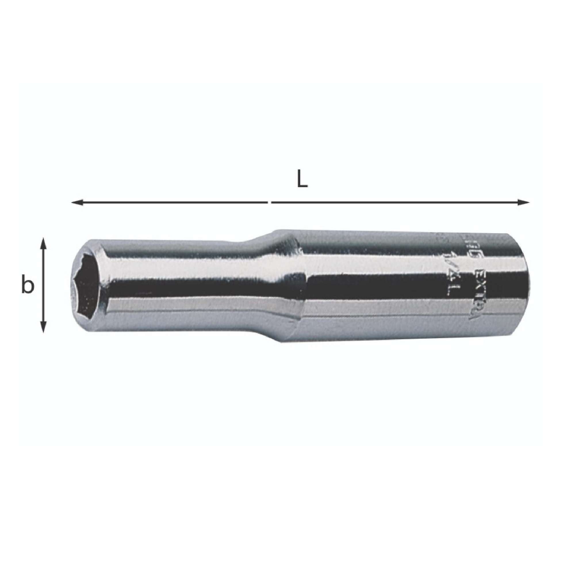 Long socket wrenches with hexagonal mouth - Usag 235 1/4 EL