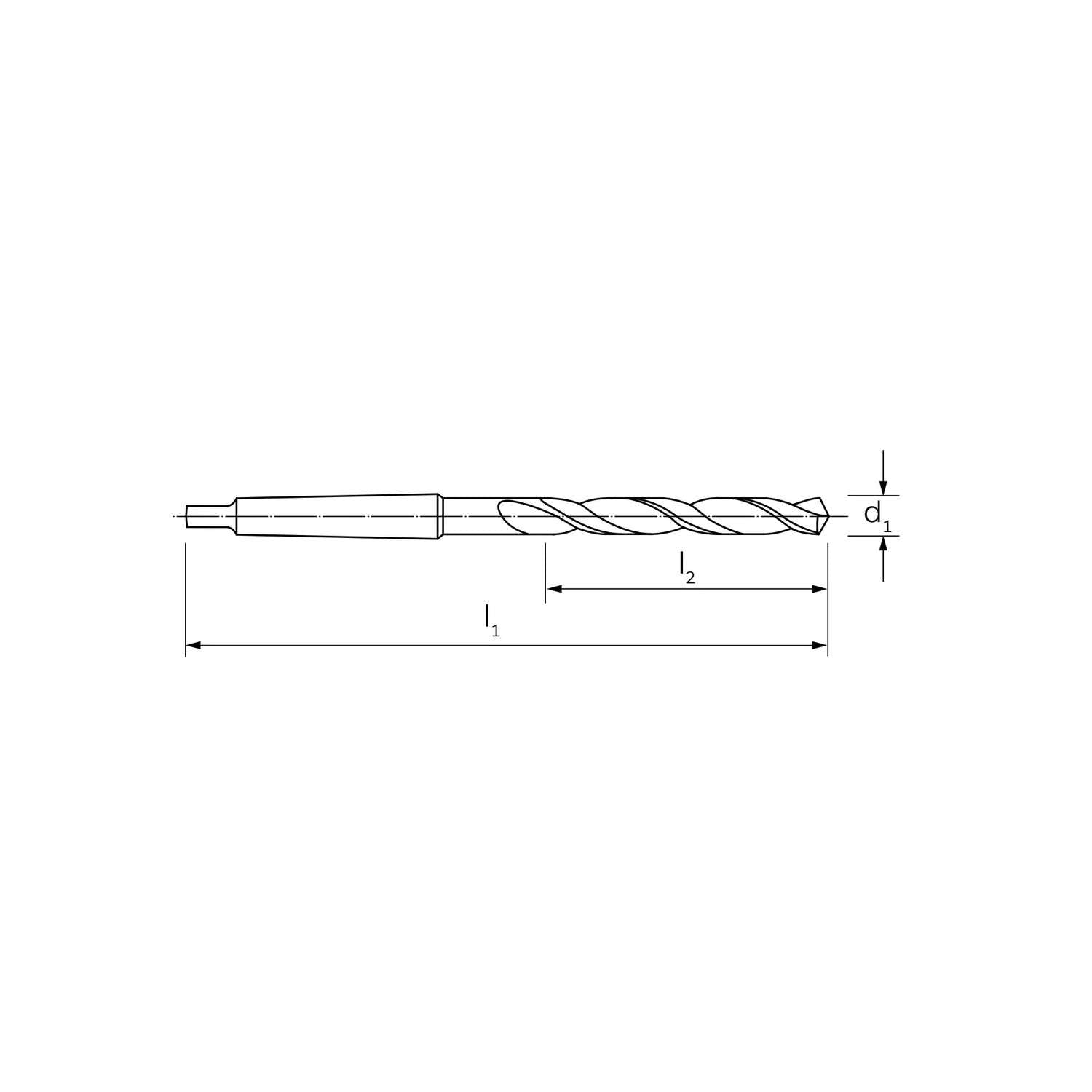 Specific conical drill bit for deep drilling type STL DIN 1870/1 - ILIX