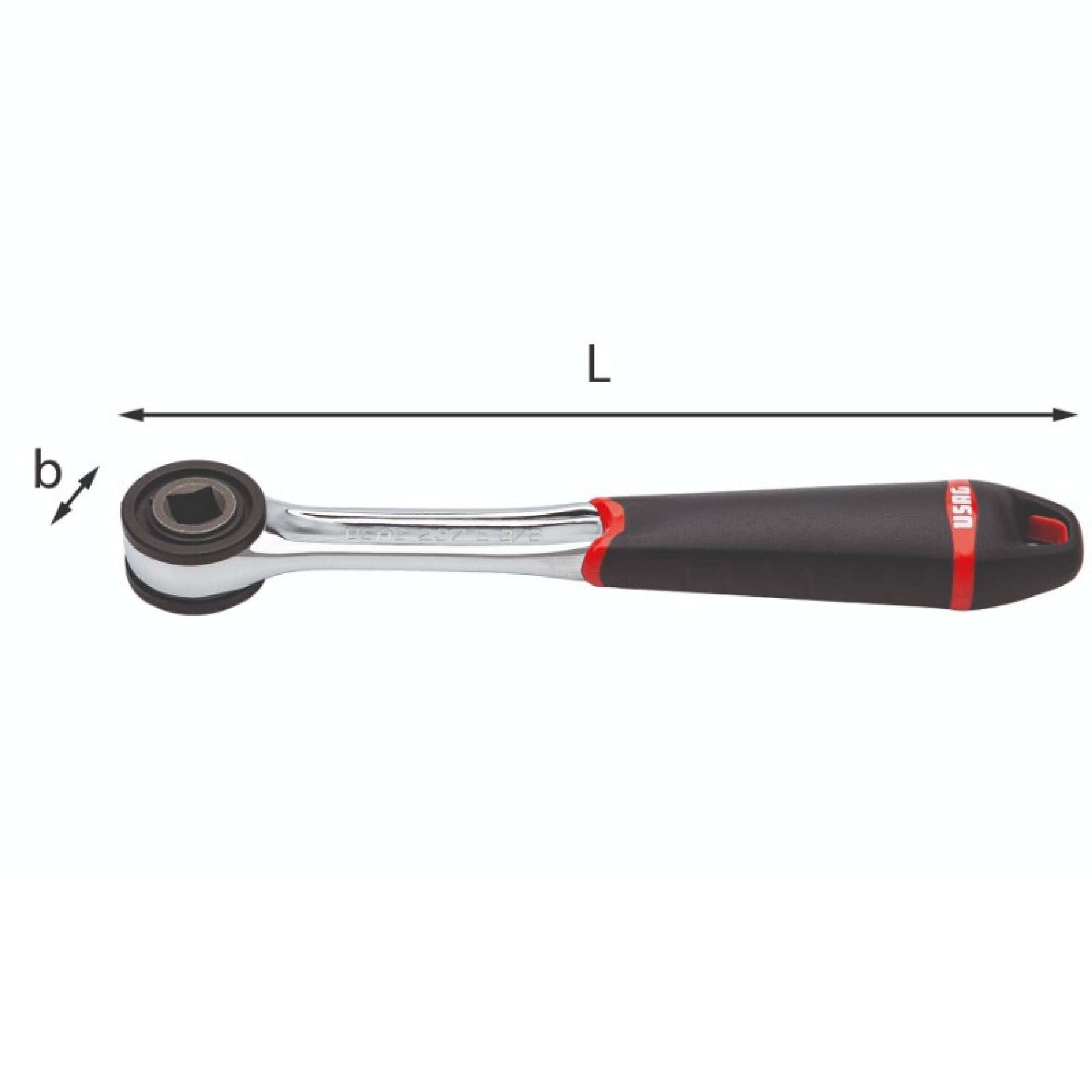 Ratchet with female square drive 262mm - Usag 237 E 1/2 U02370047