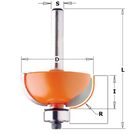 Two-edged cutter with convex radius - CMT 737