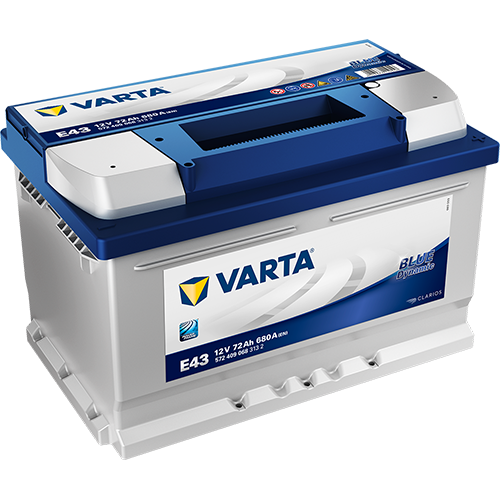 12V 72Ah 680A Car Battery, Starter Batteries - Varta E43 Blue Dynamic 572409068