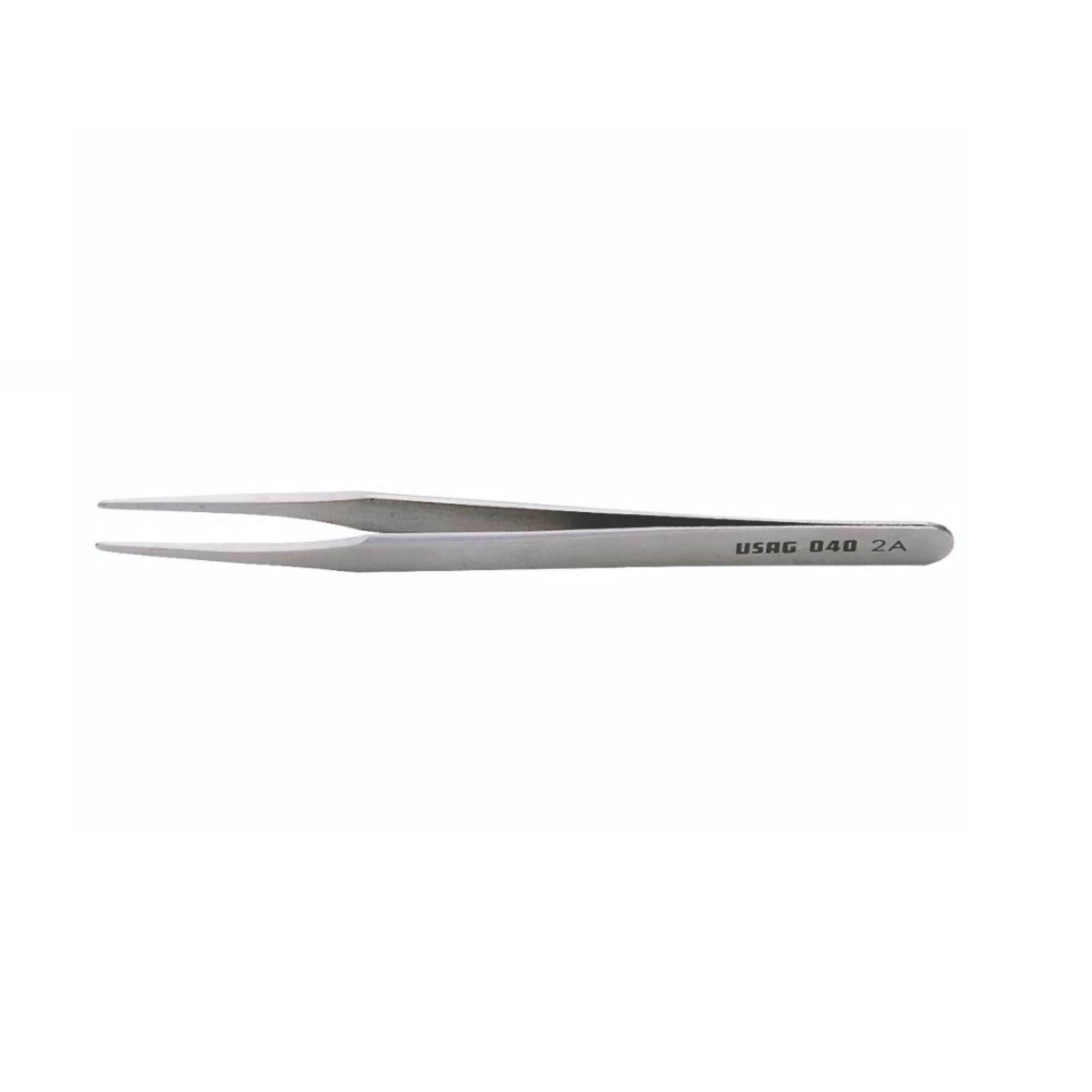 Spring tweezers with rounded flat tips - Usag 040/2A U00400007