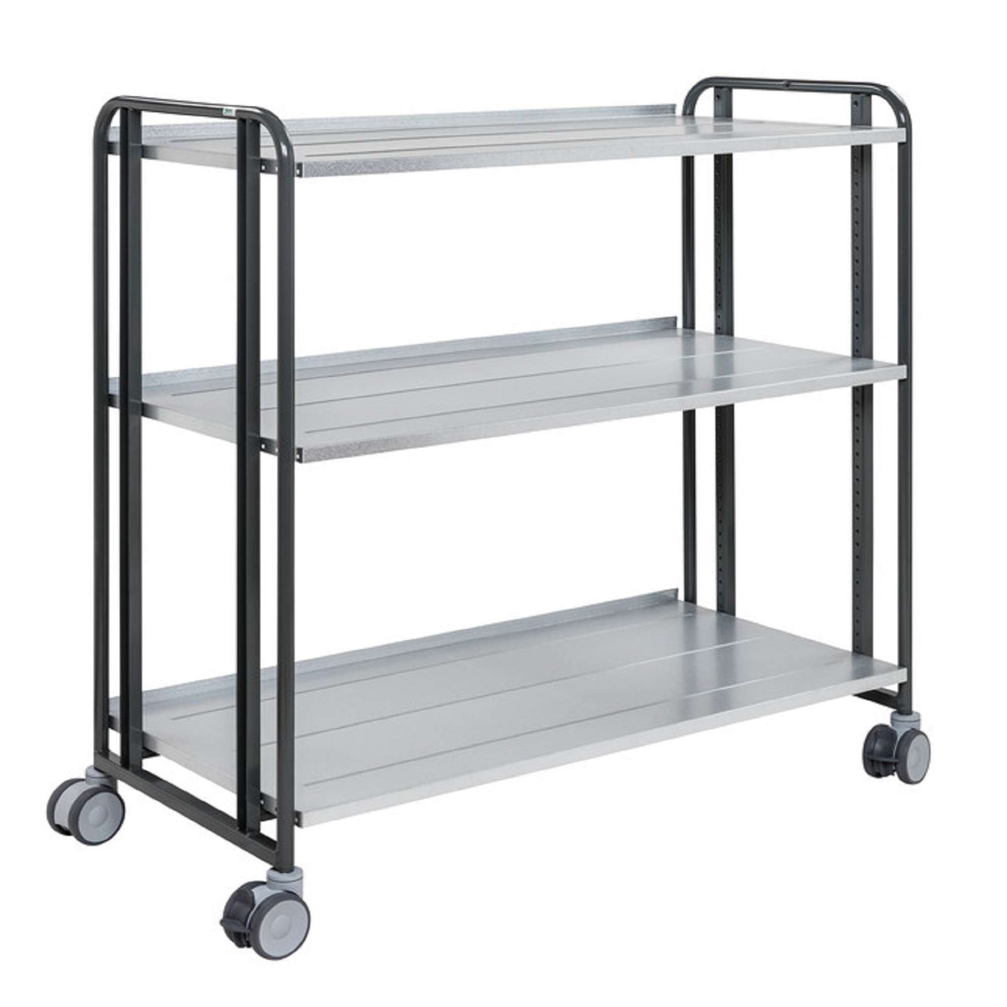 Dark Grey Trolley with brake, 3 shelves L x W x H (mm) 1277 x 638 x 1300