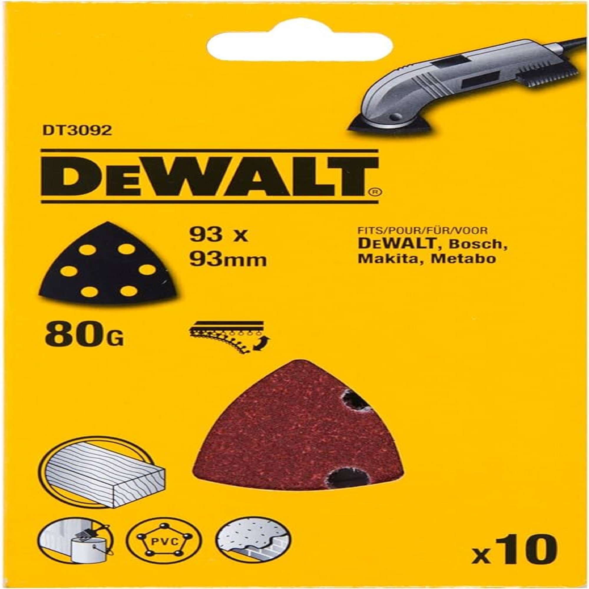 DEWALT Triangular Sandpaper Grit 80 DT3092-QZ