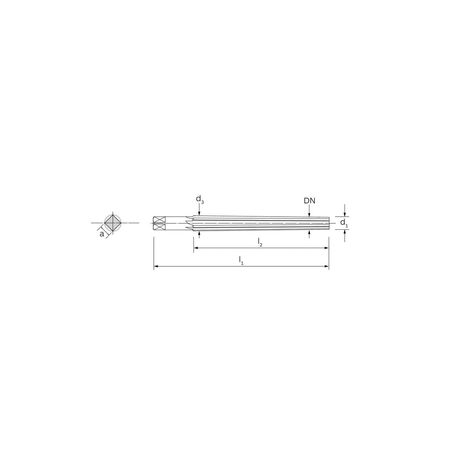 Hand reamer for conical plugssize 7-8' DIN 9 - ILIX