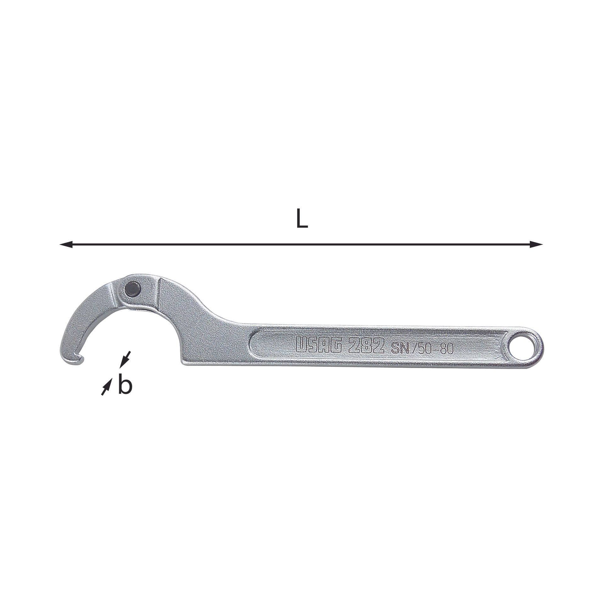 Jointed sector wrench with square lug - Usag 282 SN