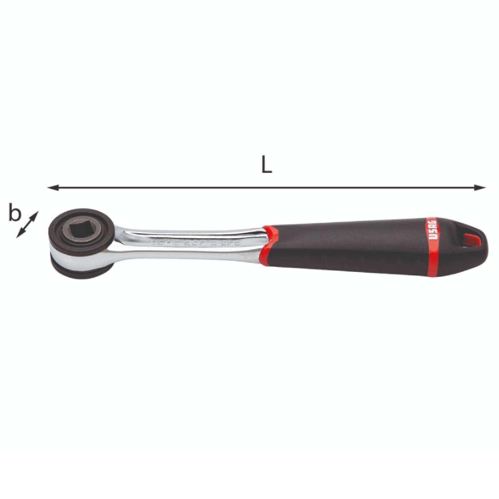 Ratchet with female square drive 200mm - Usag 237 E 3/8 U02370045