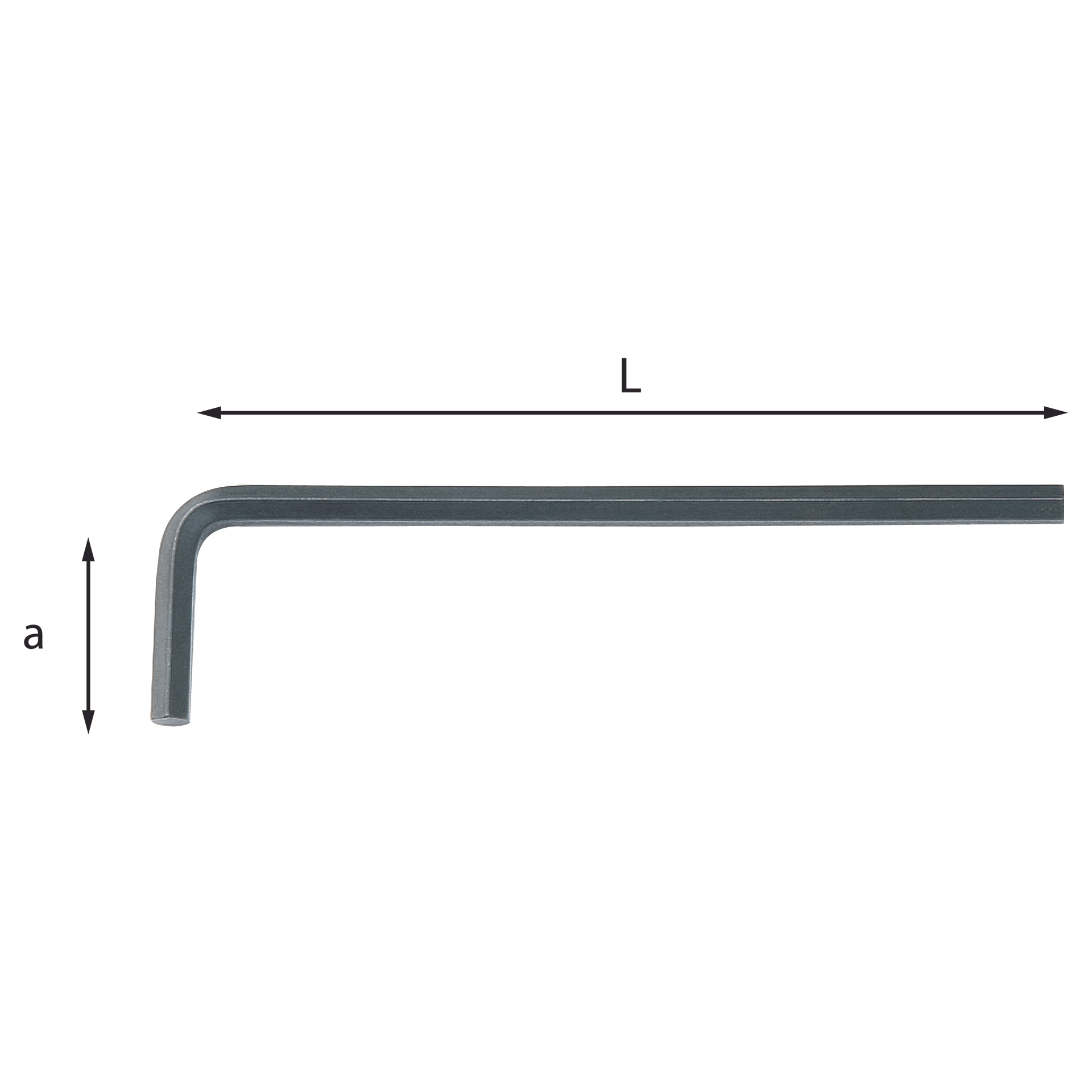 Long bent steel hexagon socket spanner - Usag 280 L