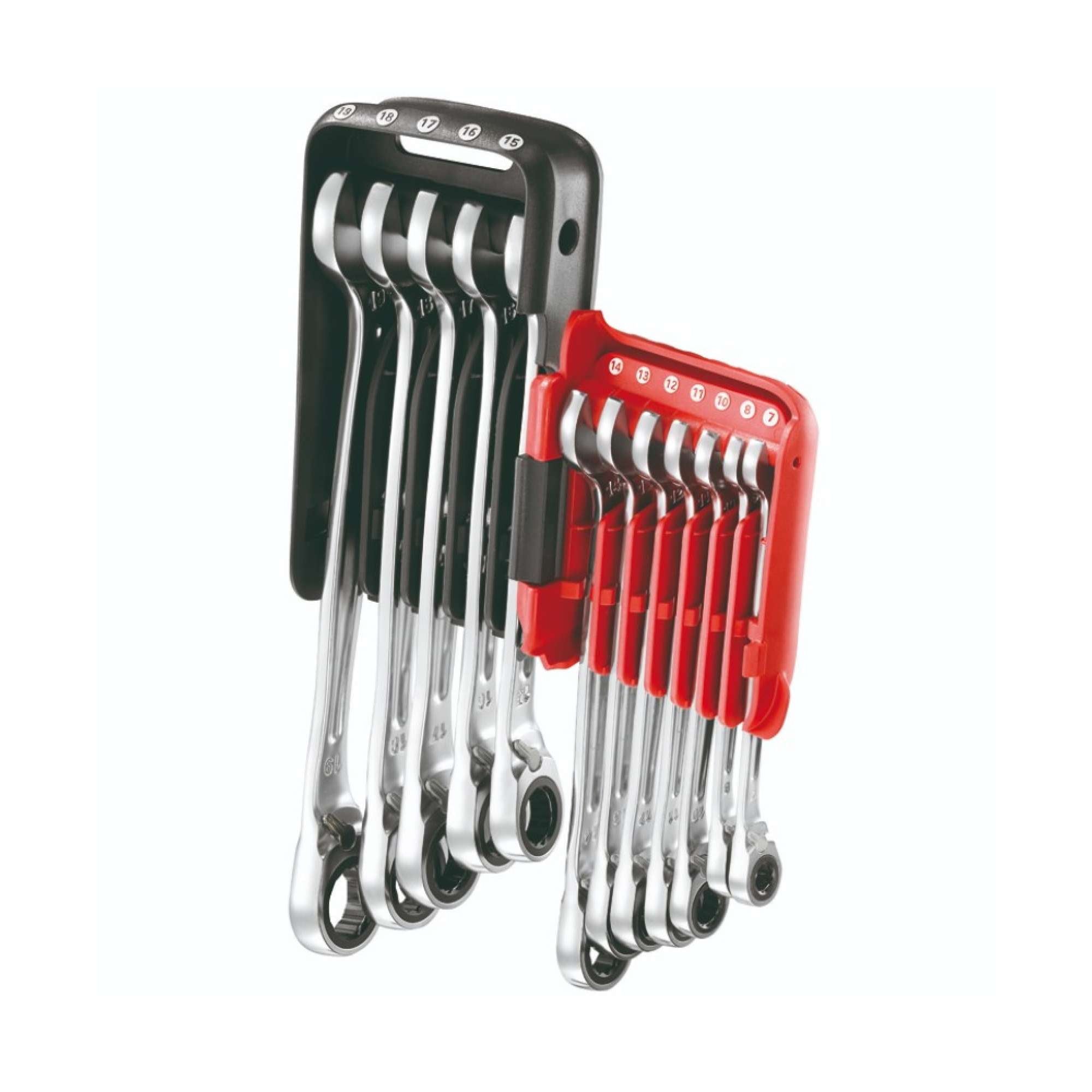 Set 12 ratchet combination wrenches with retaining ring - Usag 285 KA/DS12 U02856062